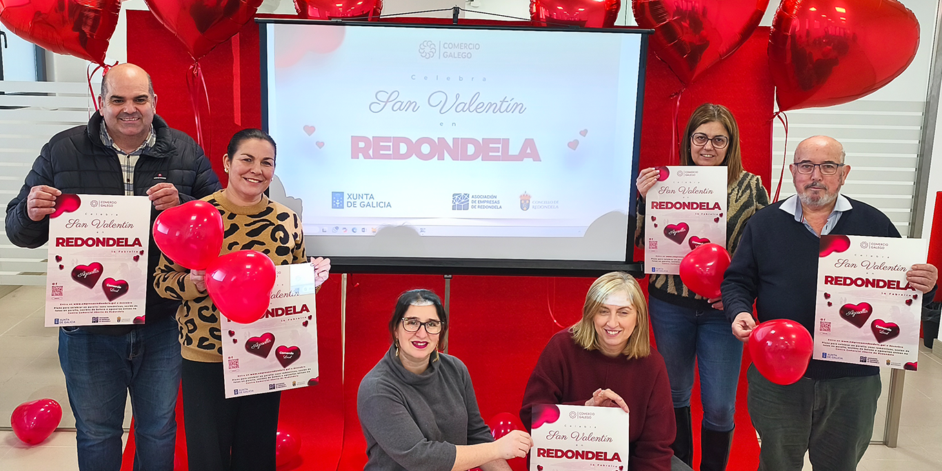 A ASOCIACIÓN DE EMPRESAS DE REDONDELA IMPULSA A CAMPAÑA DE SAN VALENTÍN 2026 PARA DINAMIZAR O COMERCIO E A HOSTALARÍA DE REDONDELA
