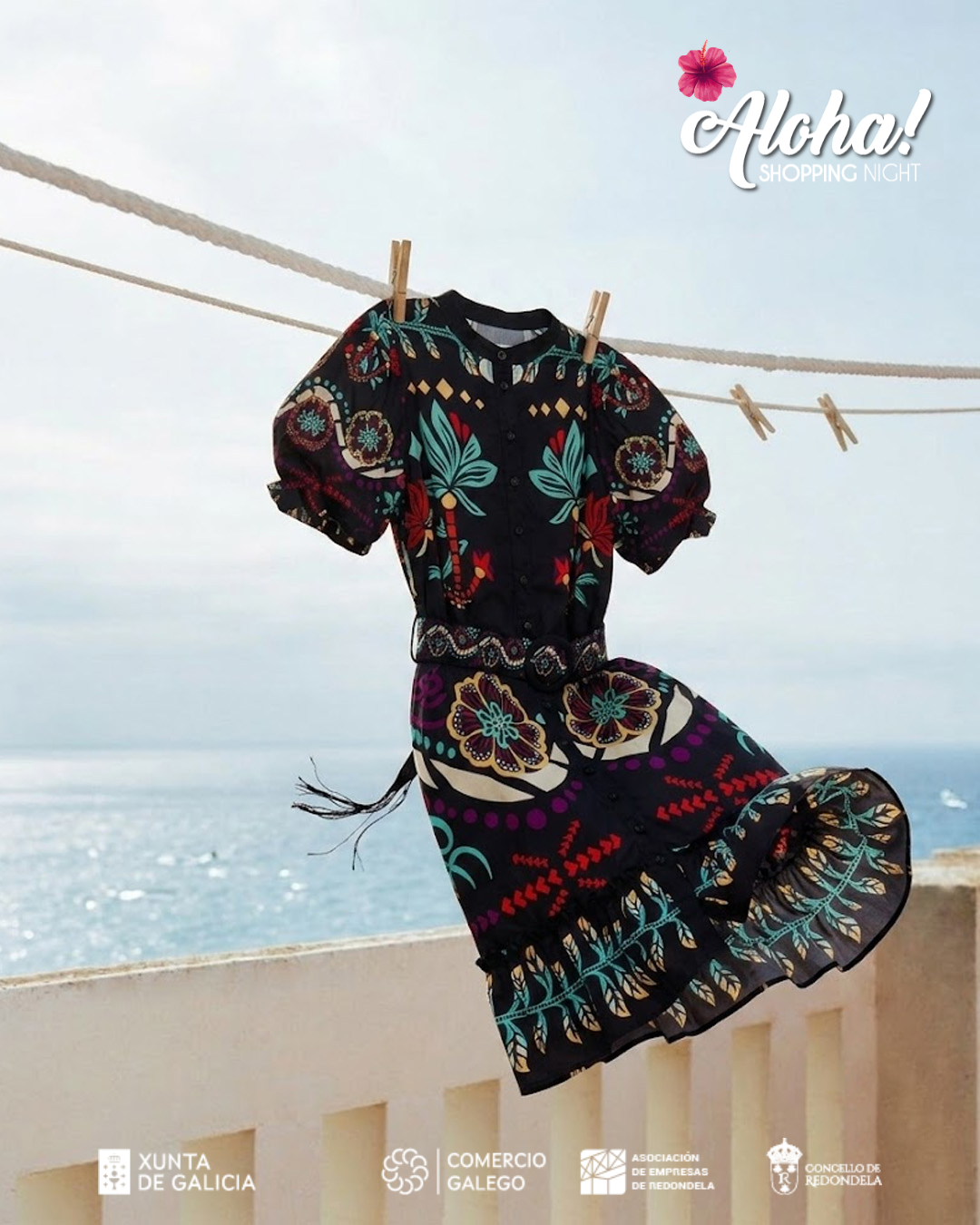 VESTIDO NEGRO ESTAMPADO
